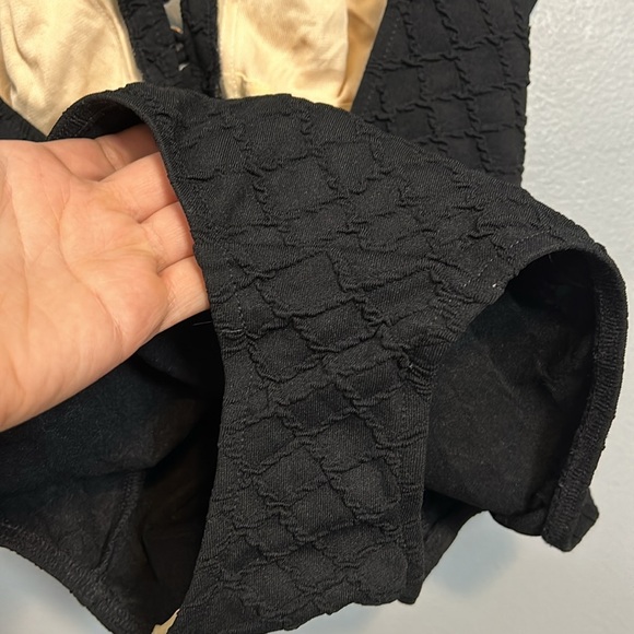 Vintage Black one piece swimsuit with gold tone buttons size small - Picture 10 of 15